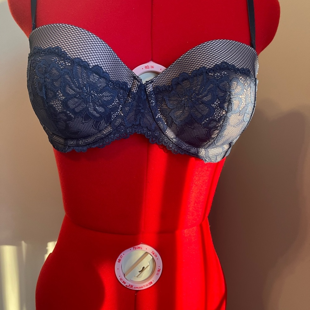 Maiden form Push-upPadded/Underwire Lace Bra 36B navy blue